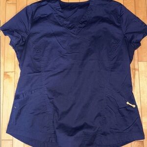 Navy Blue Women's Scrub Top